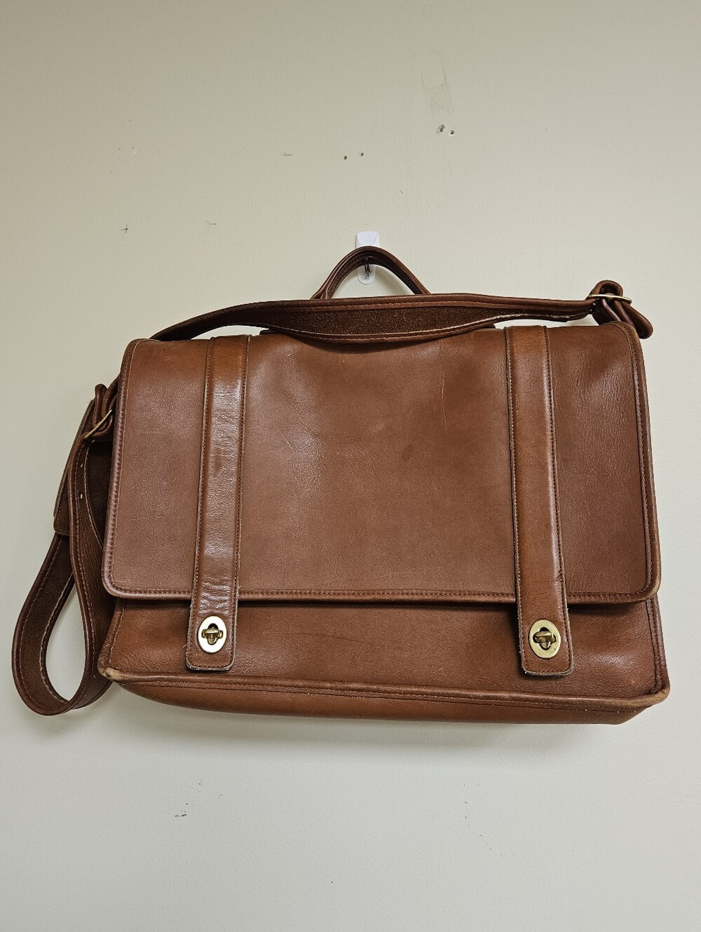 VTG COACH Bag Briefcase Business Men's Leather 5274 Essex Brief Cognac Brown - Picture 3 of 16